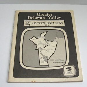 Vintage 1979 United States Postal Service, &quot;Greater Delaware Valley Zip Code Directory&quot; for PA, NJ and DE, Postal Service Memorabelia
