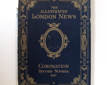 Antique 1937 "The Illustrated London News Coronation Record Number 1937" Booklet, Coronation of King George VI with His Wife Elizabeth