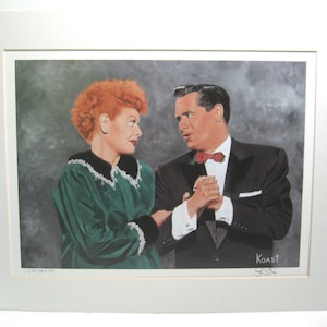 Vintage 1990s I Love Lucy Limited Edition Lithograph/Print, &quot;She&#39;s Having My Baby&quot;, by Linda Koast, 1272/5000, w/Matt Fits 16&quot; x 20&quot; Frame