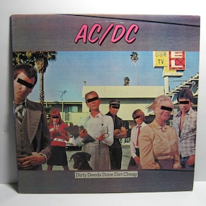 Vintage 1976 &quot;AC/DC Dirty Deeds Done Dirt Cheap &quot; Vinyl Album, Stereo #SD16033, Atlantic Recording Corp, 9 Songs, VG/Excellent