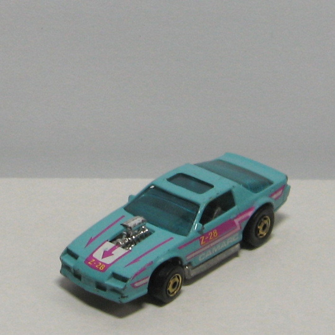 Vintage 1983 Hot Wheels Z-28 Chevy Camaro, Turbocharged Teal Blue