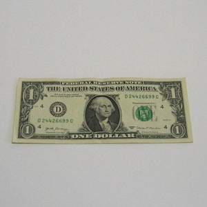 2017 Fancy Serial Number One Dollar Bill, Four Pairs, 96.1% Very Cool Rating