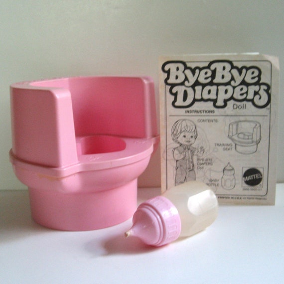 Buy Vintage 1982 Bye Bye Baby Diapers Doll Potty Bottle and