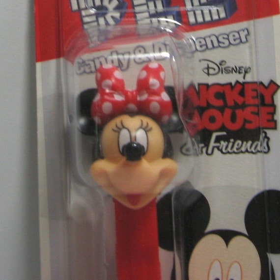 Vintage Early 2000s Minnie Mouse PEZ Dispenser With Candy, Red