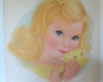 Vintage 1980s Print Pretty Blonde Girl Portrait