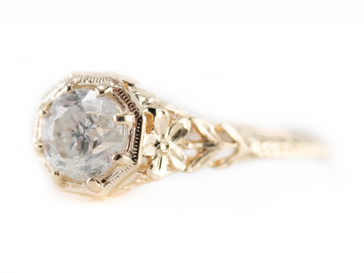 The Greenleaf Diamond Floral Engagement Ring by Elizabeth Etsy