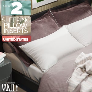 Sleeping Pillows for Sleeping Set 2 Queen Shams 2 Pack King Insert 2 Pc Standard Pillow -Made in USA- Pack of 2 Pillows