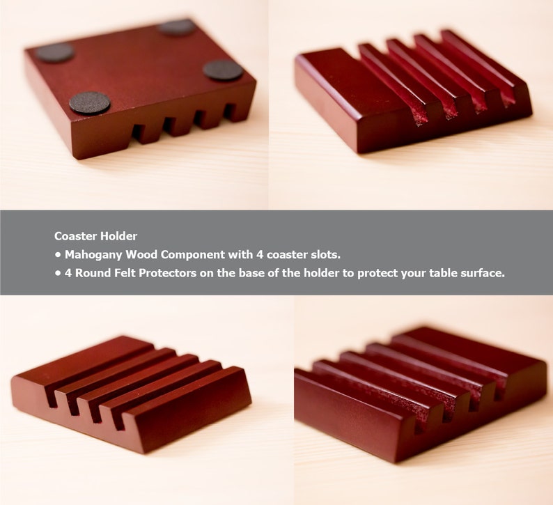 Mahogany Wood Coaster Holder coaster stand brown finish 4 Etsy