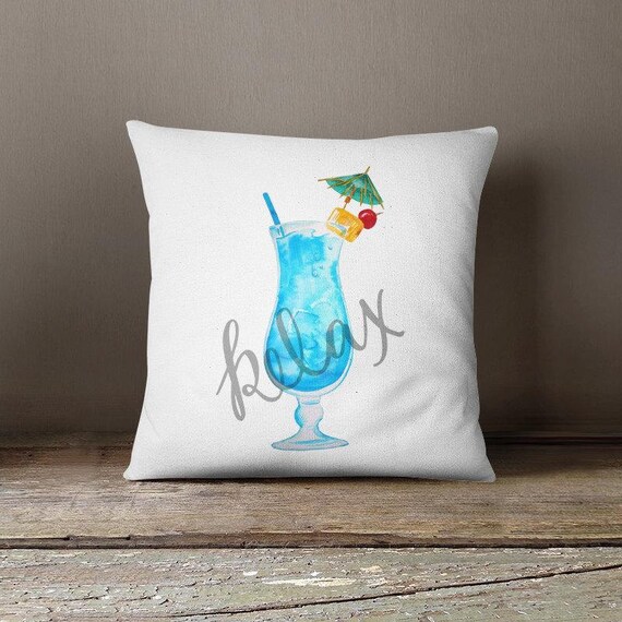 Tropical Throw Pillow Island Accent Pillow Tropical Sofa Etsy