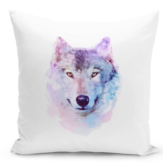 US SELLER cushion pillow covers watercolor wolf wild animal cushion cover