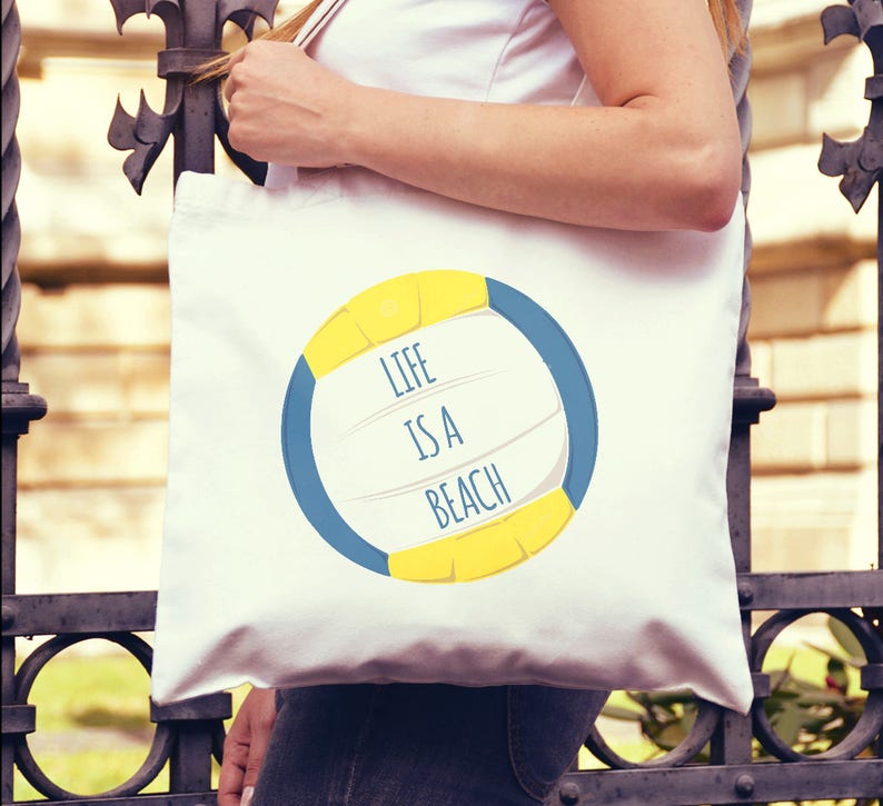 Fun Life is a beach canvas like tote bag lifeguard best friend coworker parent sibling beach lover gift overnight beach travel gym bag