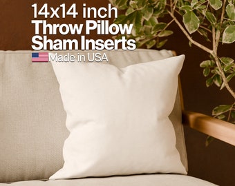Throw Pillow insert for 14x14 inch Hypoallergenic Sham Down Alternative Euro Sham insert - Made in USA Square Pillow Insert