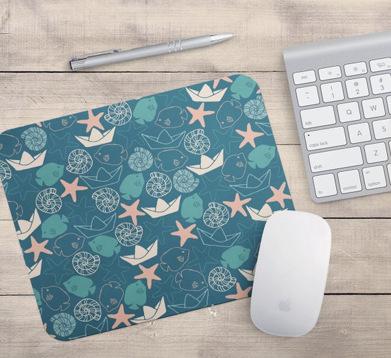 Mouse Pad Beach Desk Accessories Printed Mousemat Office Boat Etsy