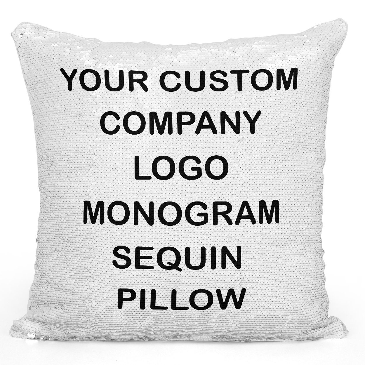 Custom logo pillow sequin throw pillow personalized company Etsy