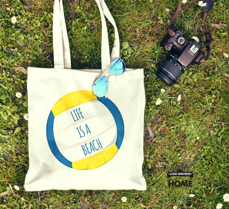Fun Life is a beach canvas like tote bag lifeguard best friend coworker parent sibling beach lover gift overnight beach travel gym bag