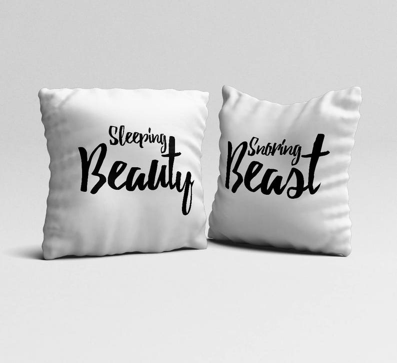Throw pillow set of 2 couples funny white pillow cases | Etsy