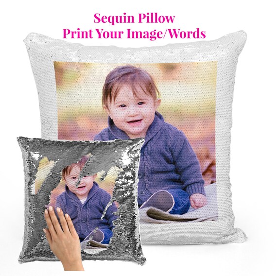 Sequin Throw pillow Personalized gift Sure Fit Be Grateful 18 Throw Pillow