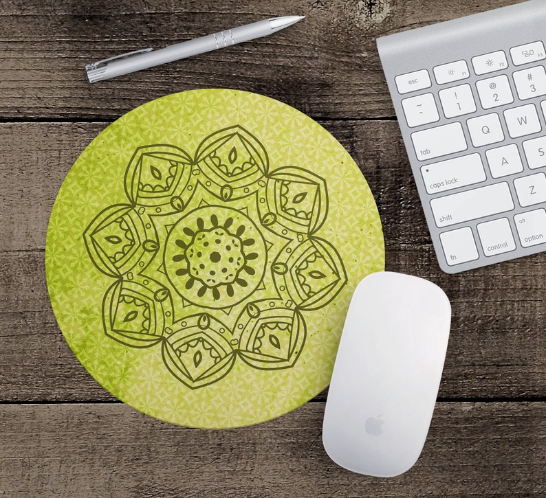 Mouse pad bohemian desk accessories indian mandala printed Etsy