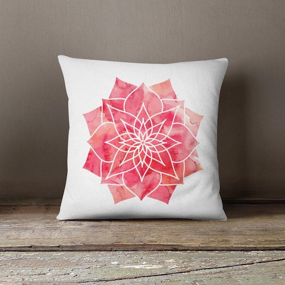 Boho Throw Pillow Case Bohemian Accent Pillow Cover Red Sofa Etsy