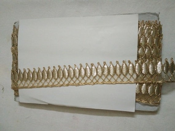 Belle lumière dorée Gota travail de de travail coupe lacets 10 verges 7472e1 Belle lumière dorée Gota travail de de travail coupe lacets 10 verges 7472e1