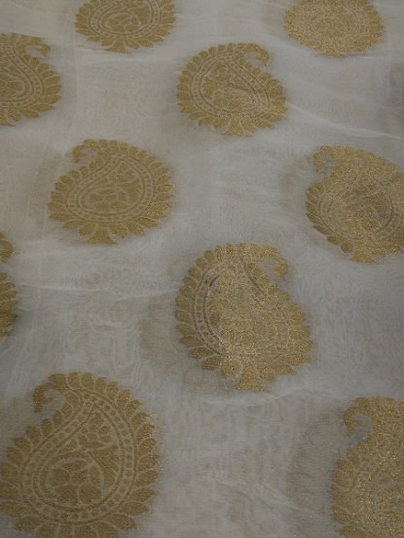 Belle Georgette Banarasi Teignables Paisley Design yard tissu par yard Design 7a8054 Belle Georgette Banarasi Teignables Paisley Design yard tissu par yard Design 7a8054