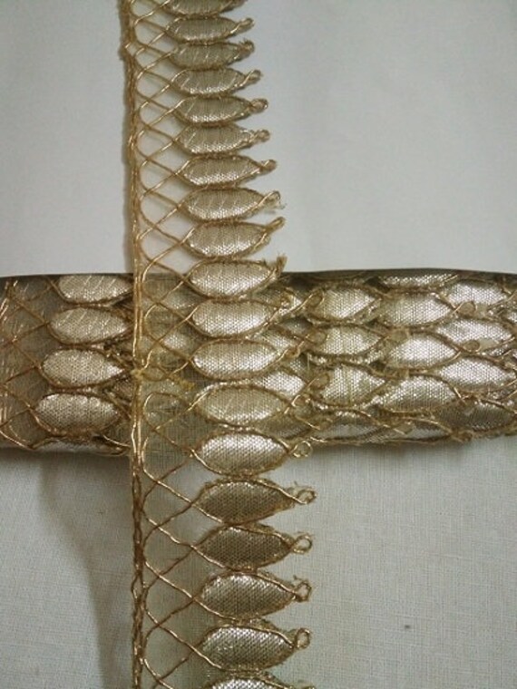 Belle lumière dorée Gota travail de de travail coupe lacets 10 verges 7472e1 Belle lumière dorée Gota travail de de travail coupe lacets 10 verges 7472e1