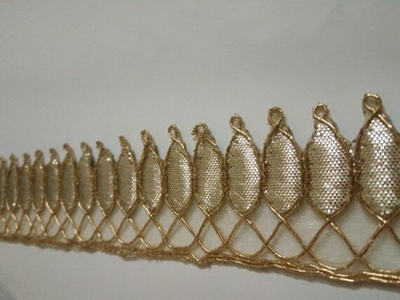 Belle lumière dorée Gota travail de de travail coupe lacets 10 verges 7472e1 Belle lumière dorée Gota travail de de travail coupe lacets 10 verges 7472e1