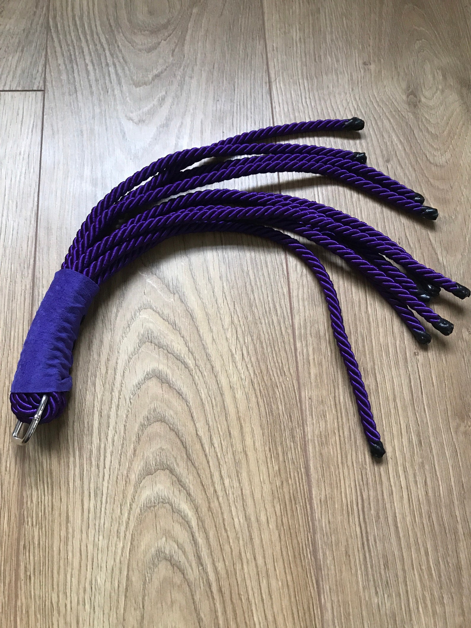 Purple rope flogger whip made in the U.K. BDSM whip thuddy Etsy