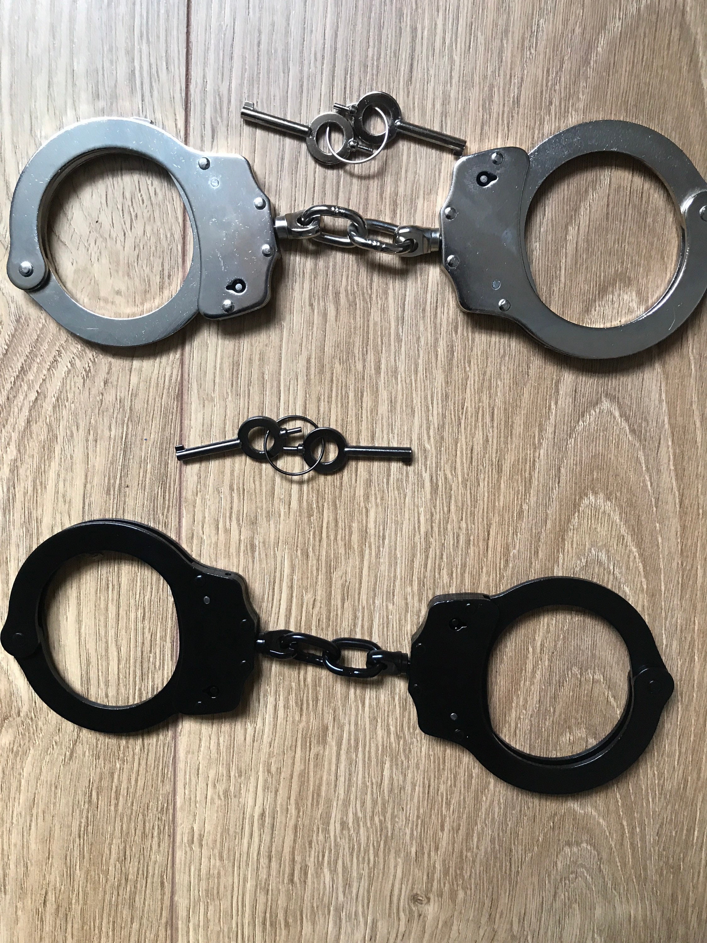 Police Handcuffs Heavy Duty Metal Restraints Bondage Cuffs Etsy