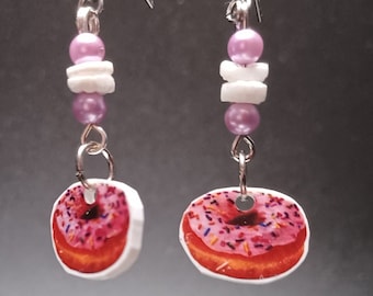 Roze Donut Oorbellen