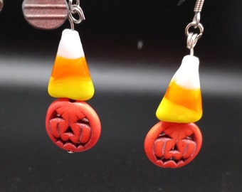 Boucles d’oreilles de citrouille de maïs bonbon