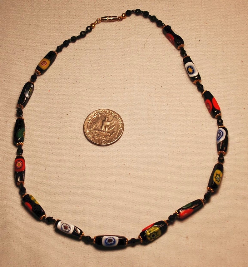 Black and flower necklace