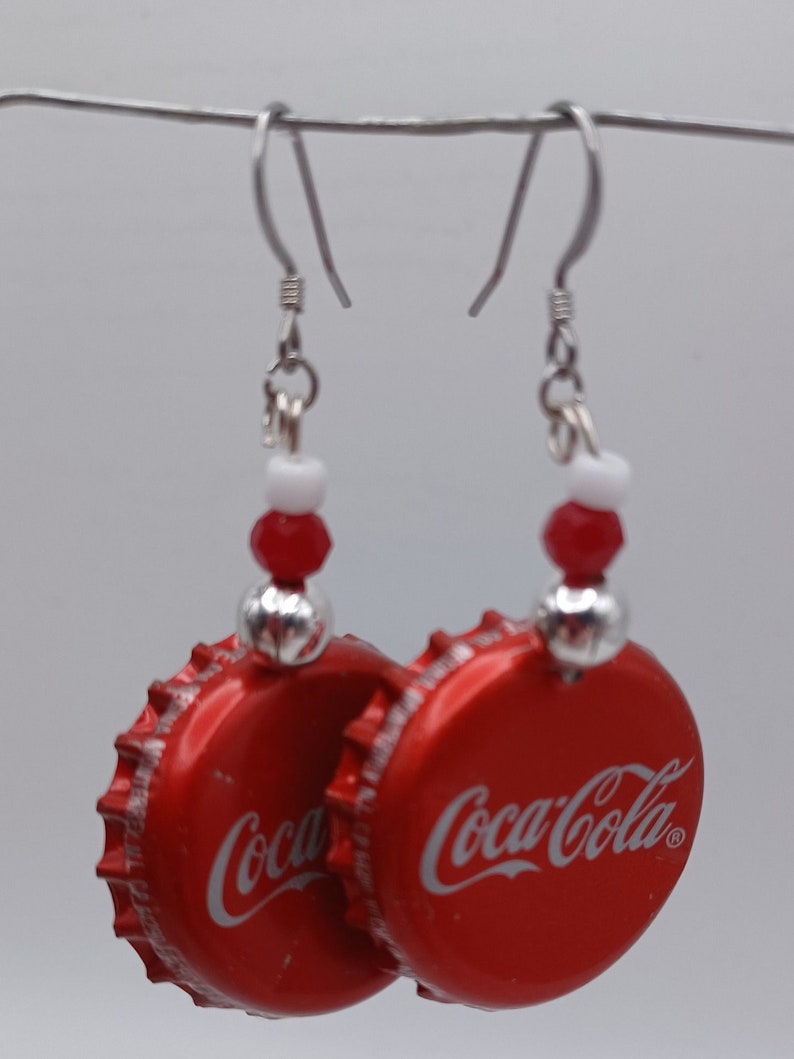 Boucles d'oreilles capsule de coca-cola image 1