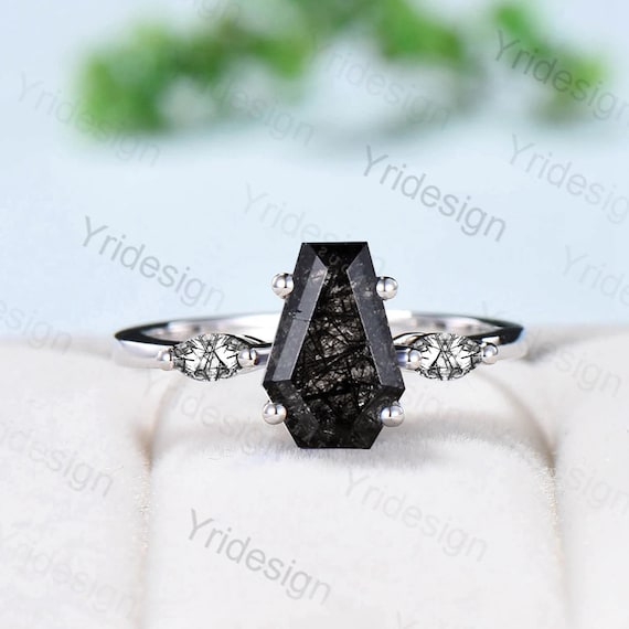 Black tourmaline quartz ring best sale