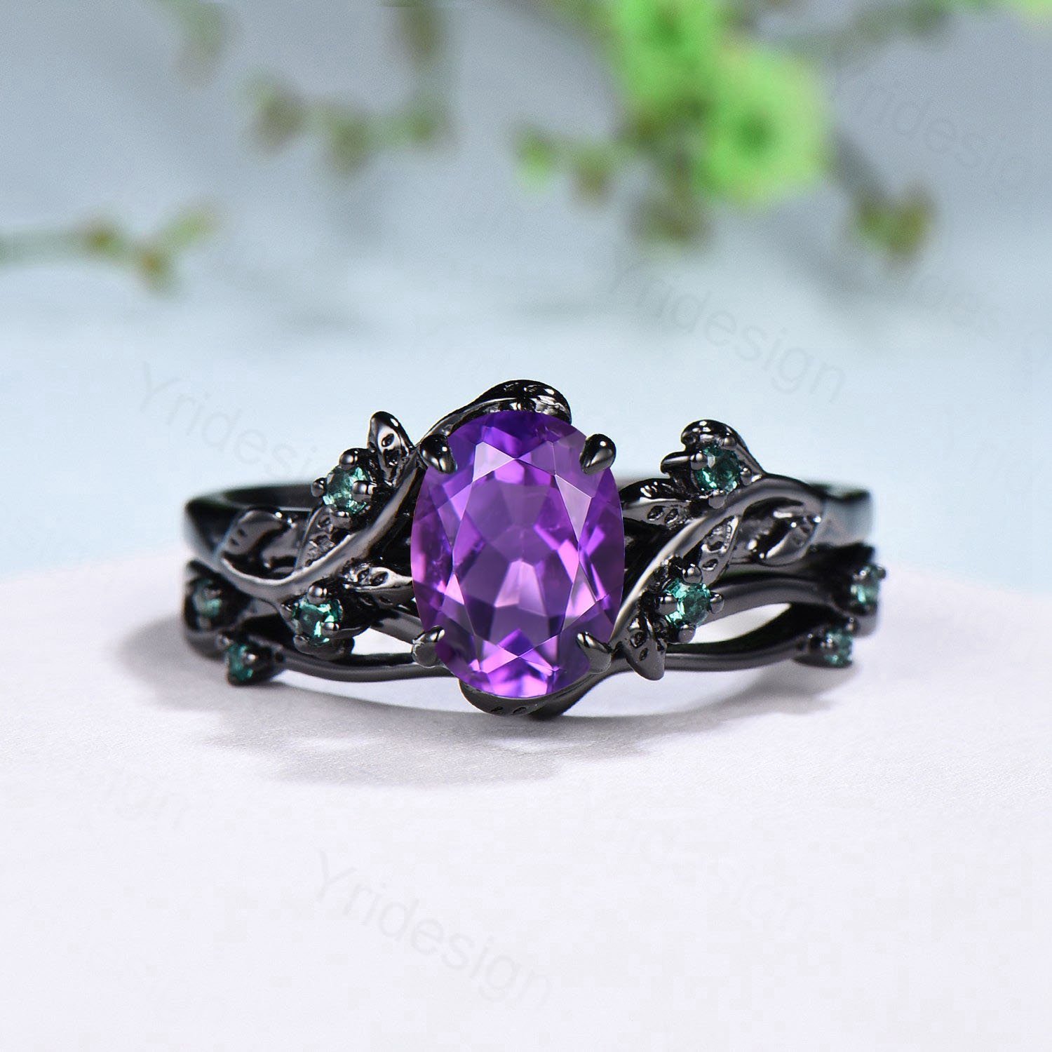 Buy Oval 8.00X6.00 Mm Black Rhodium Plated Natural Black Onyx Silver Engagement  Ring Bridal Ring 14K 18K Gold Wedding Amethyst Art Deco Ring Online in  India - Etsy