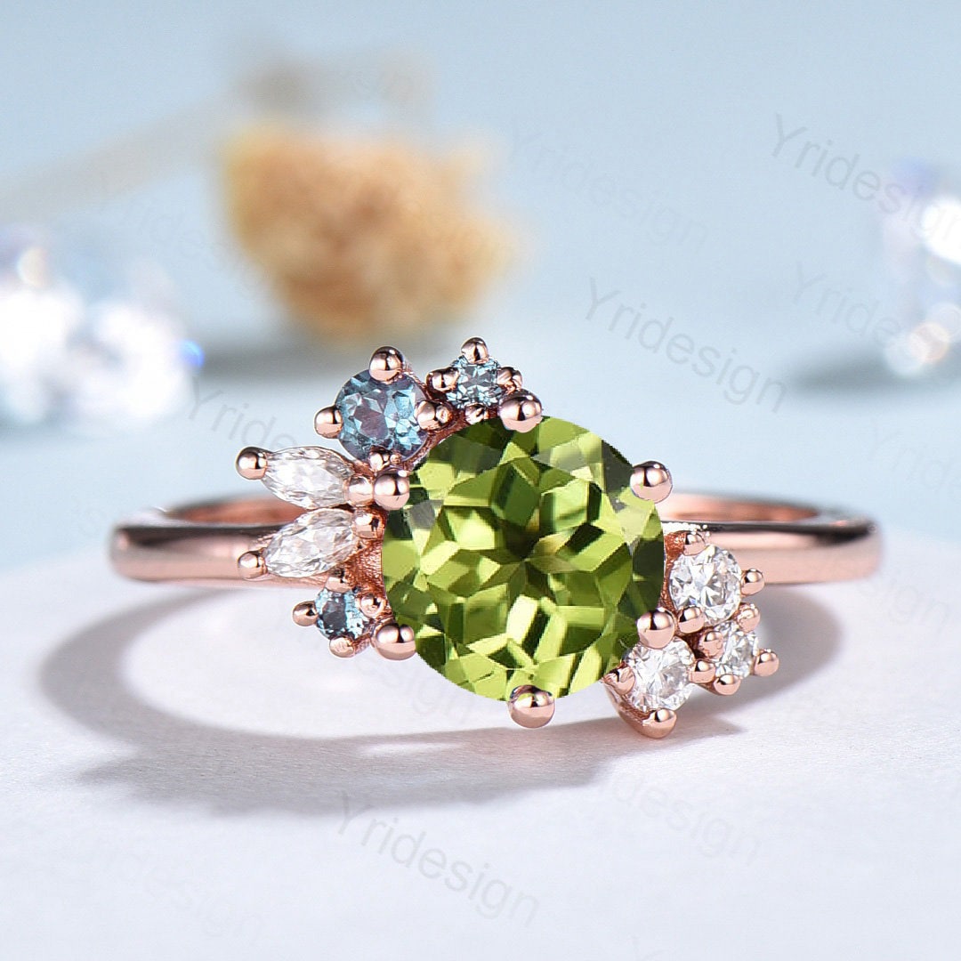 Alexandrite and peridot ring sale