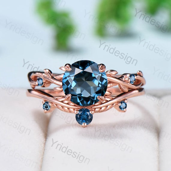Blue topaz wedding set online