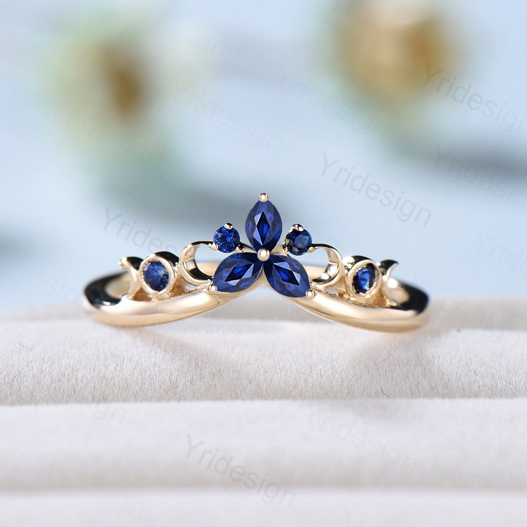 Matching sapphire wedding bands sale