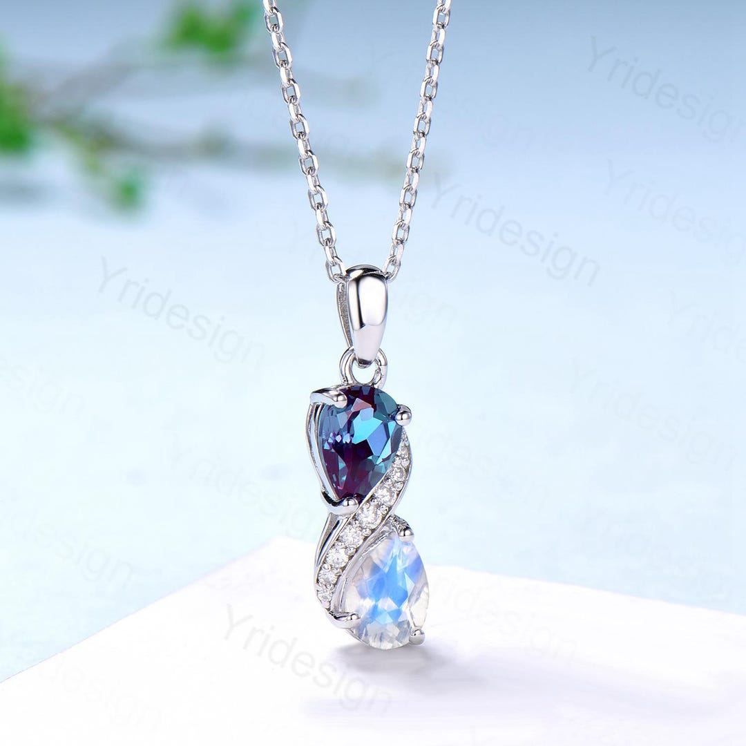 Vintage June Birthstone Snake Necklace Alternative