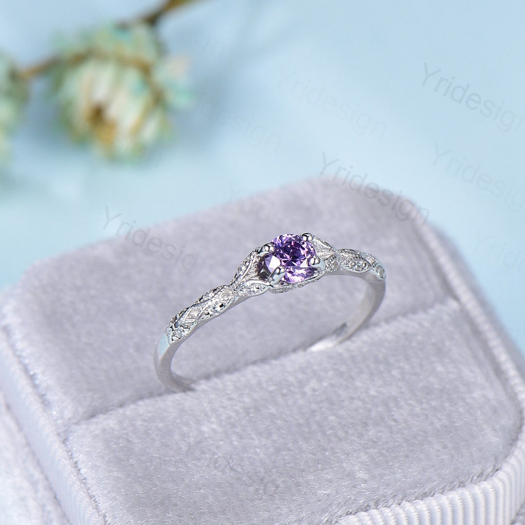 Amethyst promise shop rings for girlfriend