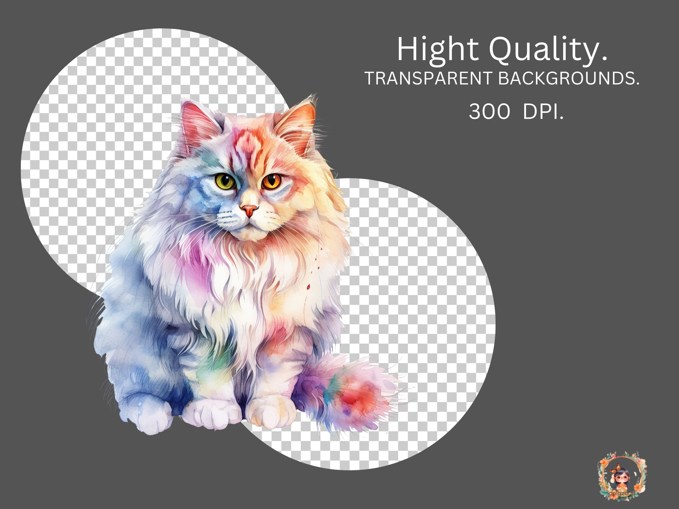 Persian Cat Clipart | Watercolor Clipart Bundle Beautiful Cat Breed ...