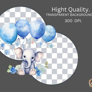 Baby Elephant Clipart | Nursery Wall Art | Watercolor Illustrations ...