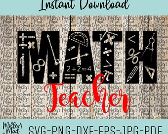 Download Math Teacher Svg Etsy