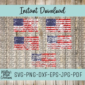 5 Pack-Distressed American Flag SVG, Distressed Flag SVG, American Flag SVG, 4th of July, Indepedence, Memorial Day, Labor Day, Flag Svg