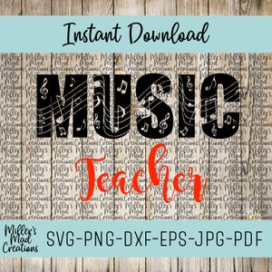 Music Teacher Life SVG Design (Digital Download)
