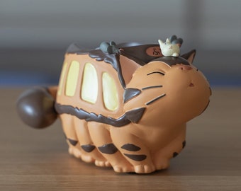 Original Ghibli Studio Catbus Planter Cover/Pen Holder • My Neighbor Totoro Pot/Vase/Stand/Replica/Home Decor/Diorama • Cat bus Anime Gift