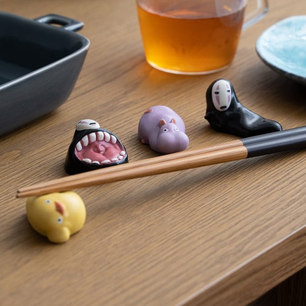 Original Ghibli Ceramic Chopsticks Rest Set of 4 • Spirited Away Figure/Figurine/Interior Home Decor • No Face/Bo Mouse Studio Ghibli Gift