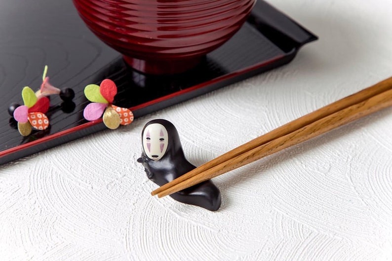 Original Ghibli Ceramic Chopsticks Rest Set of 4 Spirited Away Figure/Figurine/Interior Home Decor No Face/Bo Mouse Studio Ghibli Gift image 4