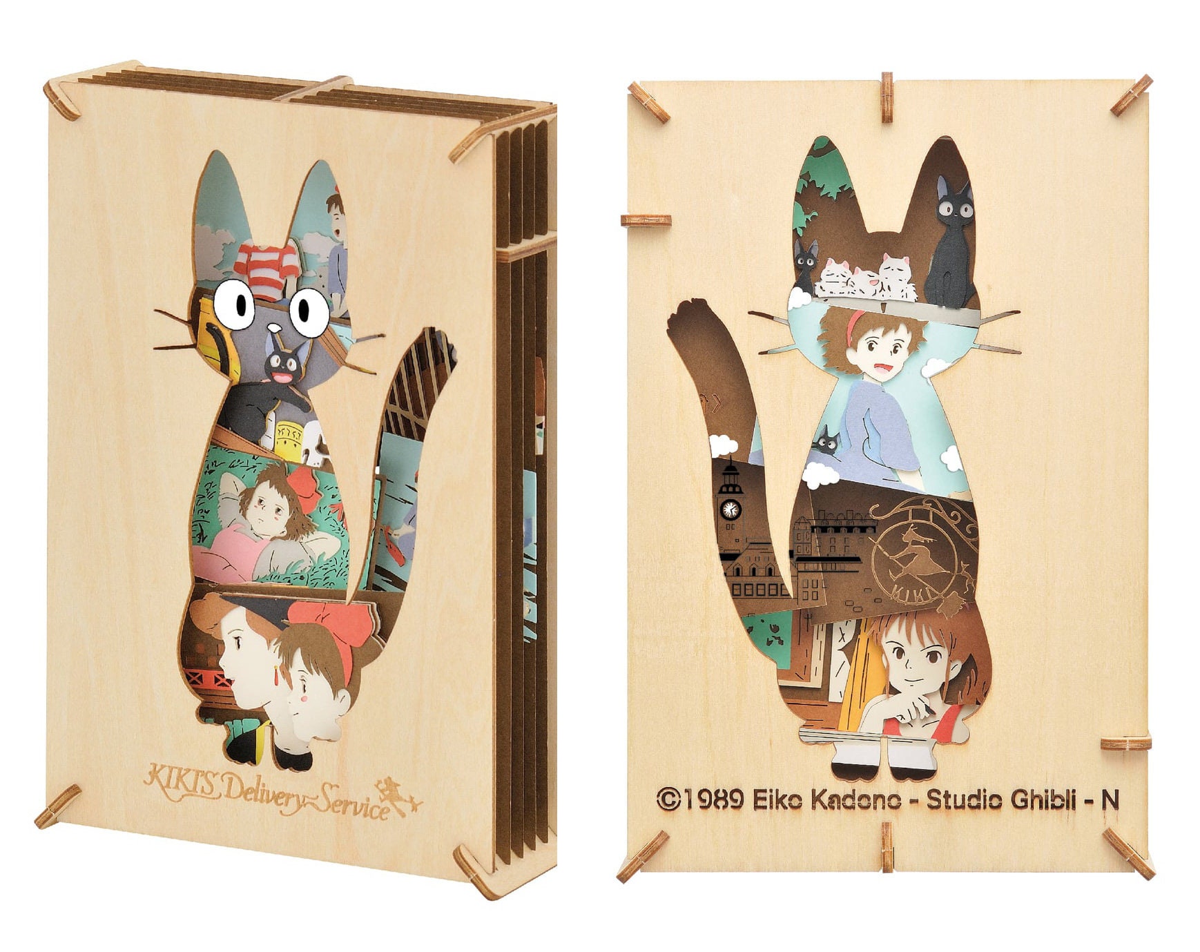 Original Ghibli Wooden Paper Theater/puzzle Kikis Delivery Paper  Craft/interior Diorama/home Decor Jiji Anime Scene Studio Ghibli Gift -   Israel