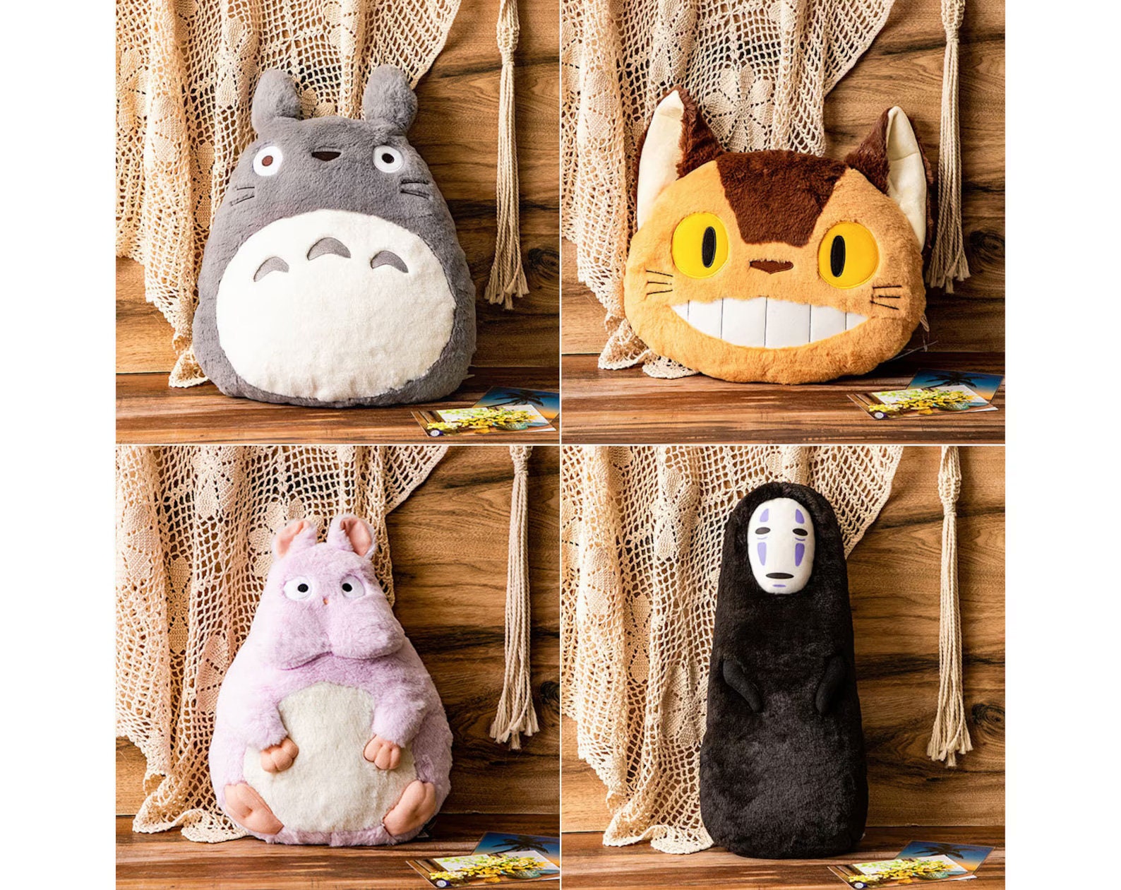Coussin/oreiller/décoration originale Ghibli Totoro, Catbus, No Face, Jiji,  Bo Peluche/Animal en peluche/Réplique Le Voyage de Chihiro, Livraison Kikis  -  France